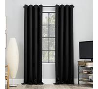 Sun Zero Nordic - Confezione da 2 tende a pannello con occhielli, riduzione del rumore, 100% oscuranti, 132 x 137 cm, colore: nero