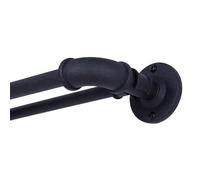 Sun Zero SN Bronn - Bastone per tende oscurante, 91-167,6 cm, nero opaco
