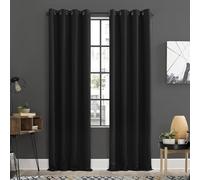 Sun Zero Soho - Coppia di tende oscuranti a pannello con occhielli, a risparmio energetico, 137 x 160 cm, colore: nero