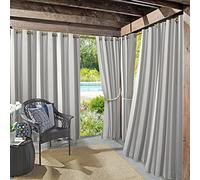 Sun Zero, Tenda a pannello Valencia a righe cabana, per interni ed esterni, con occhielli, protezione UV, alta efficienza energetica, confezione da 2
