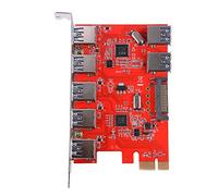 Sun3Drucker Desktop PCI-E to USB 3.0 5-Port Expansion Card with 15-Pin Power Connector and 2 Internal USB 3.0 Ports For Windows 2000/XP/Vista/7