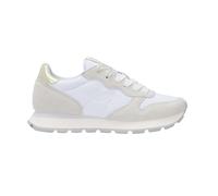 Sun68 Ally Gold Silver Z36202-01 sneaker donna in nylon e camoscio bianco