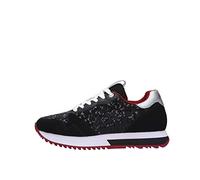 SUN68 Art. Z40224 Sneaker Donna Nero Argento con Paillettes (Numeric_37)