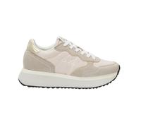 Sun68 Big Ally Gold Z36209-31 sneaker donna in camoscio e nylon bianco panna