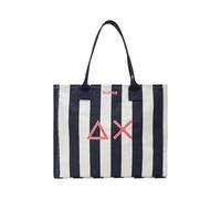 SUN68 Borsa Donna W36221 0731 Cali Large Bag Printed Canvas Navy Blue/Bianco Panna