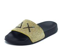 Ciabatta Donna Sun68 Nero Oro Glitter - X362111143