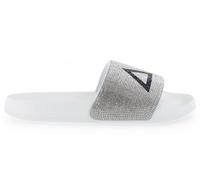 SUN68 Ciabatte Logo Strass - Donna Sandali Pantoletten Slides Badesandale Bianco