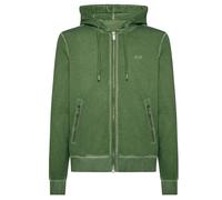 Felpa SUN68 F32155 Uomo full zip lavaggio stone cappuccio