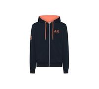 SUN68 Hood Zip Fluo Felpa con Cappuccio da Uomo Che unisce Stile Classico e Dettagli contemporanei. Caratterizzata da Chiusura con Cerniera, Presenta Un Raffinato Logo Ricamato sul