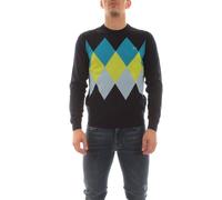 SUN68 Maglioncino Ballantyne Firmata, Pullover con Logo Ricamo in Contrasto, Modello Girocollo e vestibilità Regolare. Il Modello Indossa Una L ed è Altro 185 cm vestibilità Conforme alla