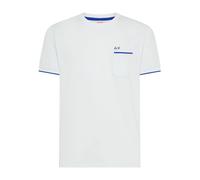 Sun68 - Piquet Small Stripe Fluo S/S - - Tops - Uomo - Bianco - M