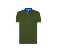 SUN68 Polo 3 Color Way S/S - 95% Cotone 5% Elastan Verde Scuro L