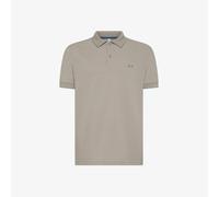 SUN68 POLO A35110 riga contrasto shirt SMALL STRIPES ON COLLAR 2025 STONE BEIGE