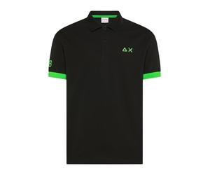 Sun68 - Polo Big Logo Fluo S/S - - Tops - Uomo - Nero - M