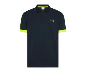 Sun68 - Polo Big Logo Fluo - - Tops - Uomo - Blu - 2XL
