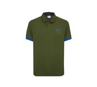 SUN68 Polo con Maxi Logo in Cotone (IT, Testo, XL, Regular, Regular, Verde Scuro)