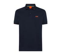 Sun68 - Polo da spiaggia blu in cotone con logo - - Tops - Uomo - Blu - S