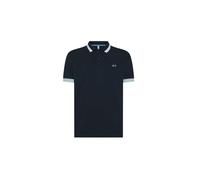 SUN68 Polo in Cotone Big Stripes (IT, Testo, M, Regular, Regular, Standard, Blu)