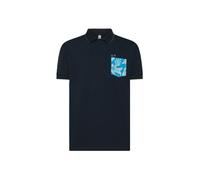 SUN68 Polo in Cotone Taschino (IT, Testo, M, Regular, Regular, Standard, Blu)
