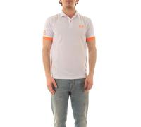 SUN68 Polo Logo Fluo S/S - 95% Cotone 5% Elastan Bianco S