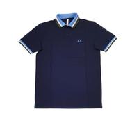 SUN68 Polo Manica Corta A35117 Colletto multistrisce Tg. XL col. 07 Blu