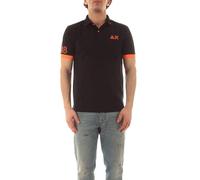 SUN68 Polo Nera Logo Fluo S/S A35122 Uomo XXL