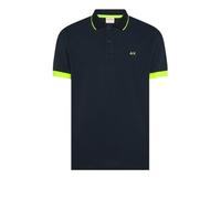 Sun68, ,Tops ,Uomo ,Blu ,L Polo Small Stripe Fluo S/S