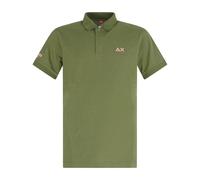 Sun68 - Polo verde manica corta con ricamo logo per uomo