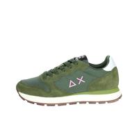 SUN68 Scarpe Ally Solid Sneaker Casual Donna Misto Pelle Verde Militare 36