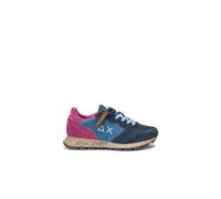 SUN68 Scarpe Ally Vintage Sneakers Donna Misto Pelle Blu Navy 37