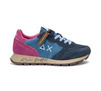 SUN68 Scarpe Ally Vintage Sneakers Donna Misto Pelle Blu Navy 40