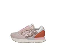 SUN68 Scarpe Sneakers Casual ginniche Donna in Tessuto e Glitter Rosa cod. Z32220 Porcellana (Numeric_38)