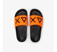 Sun68 Slippers logo Ciabatte con fascia per bambini black orange fluo