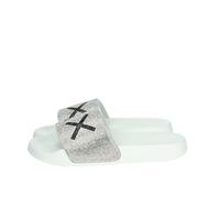 SUN68 Slippers Logo Strass 01 Bianco Donna DS25SU24 X35205