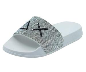 SUN68 Slippers strass beach donna 01 bianco DS26SU28 X36211