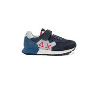 SUN68 Sneaker Bambino Boy's Jaki Solid in Nylon e Suede Z36315K 8050161683064-32 Blu Navy 32
