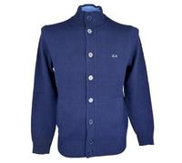 SUN68 Sun 68 Cardigan Buttons Solid Warm Navy Blue - Medium