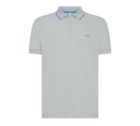 SUN68 Sun 68 Uomo Polo Small Stripes ON Collar Grigio Chiaro - Medium