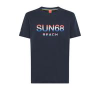 Sun68 - T-shirt a Maniche Corte con Grande Logo - - Tops - Uomo - Blu - XL