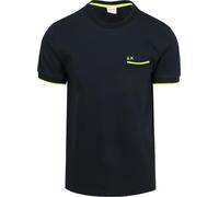SUN68 T-Shirt Uomo, T-Shirt Piquet Small Stripe Fluo S/S Navy Blue Size M