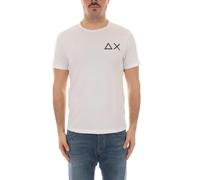 SUN68 T-Shirt Uomo T34105 Big AX Logo Panna Petto Cotone PE24 XXL