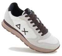 Sun68 Scarpe sneakers pelle e tessuto tecnico uomo TOM SOLID BIANCO PANNA