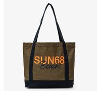 Sun68 Tote Bag Cabardine Cotone Verde Militare Scuro