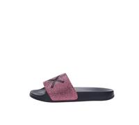 SUN68 X35205 Slippers Logo Strass Nero Fuxia Ciabatte per Donna in Gomma (Taglia 37)