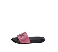 SUN68 X35205 Slippers Logo Strass Nero Fuxia Ciabatte per Donna in Gomma (Taglia 38)