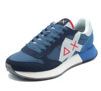 SUN68 Z36115 Jaky Solid Navy Blue Scarpe Sportive per Uomo in camoscio e tessuto