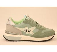 SUN68 Z36214 STARGIRL GLITTER LOGO ginnastica donna in pelle e tessuto salvia 84