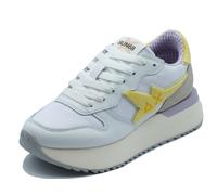 SUN68 Z36222 Big Stargirl Spongee Logo Bianco Giallo Scarpe Sportive Donna in p