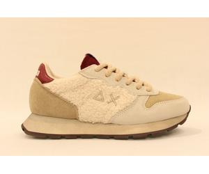 SUN68 Z46208 ALLY WINTER ginnastica donna in pelle e tessuto bianco panna 31