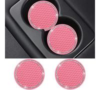 SUNACCL - Sottobicchieri per auto, in PVC, colore: Rosa
